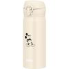 Vacuum Insulated Portable Mug, 400ml, Mickey Mouse Design, Light Beige, Removable Spout for Easy Cleaning, Lightweight, One-Touch Opening, Sta
