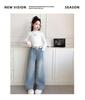 Spring 2025 Girls' Stylish Wide Leg Jeans - Korean Fashion, Straight Leg Fit for Kids