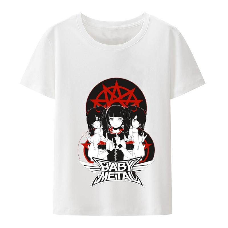 Новое поступление BABYMETAL Heavy Metal Electroacoustic Band Футболка Rock Band Унисекс и для женщин Подарочная футболка для отдыха на улице в стиле хип-хоп Модная футболка