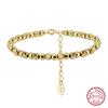 ORSA JEWELS Настоящее стерлинговое серебро 925 пробы Браслет-цепочка с бусинами для женщин Подарок-украшение Браслет-цепочка с бусинами 4 мм Аксессуары GAB01
