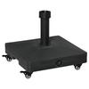 20kg Garden Parasol Base with Wheels Heavy Duty Sand or Water Filled Patio Umbrella Base for Outdoor Deck Beach Black