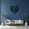 Глянцевое Черное Сердце Металлическое Настенное Искусство Современная Минималистичная Скульптура Горизонтальное Внутреннее Украшение для Дома