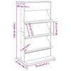 Magazine Rack Grey Sonoma 70 x 41 x 126 cm Engineered Wood