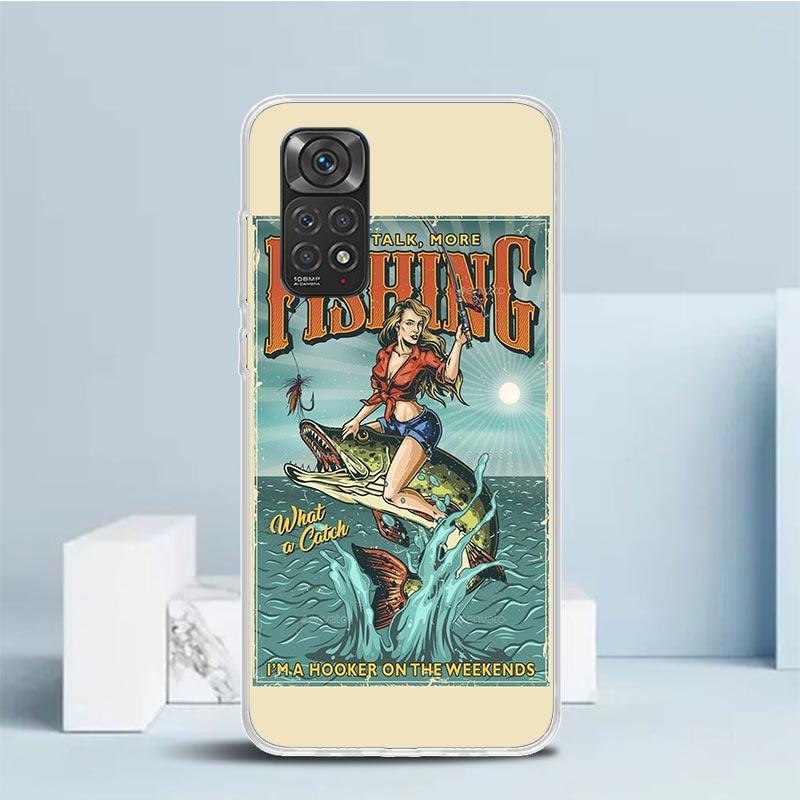 Графический чехол для телефона «Рыболовный клуб» для Xiaomi Redmi Note 15 14 14S 13 12S 12 Pro Plus 11S 11 11T 11E 10S 10 + Мягкая задняя крышка из ТПУ R