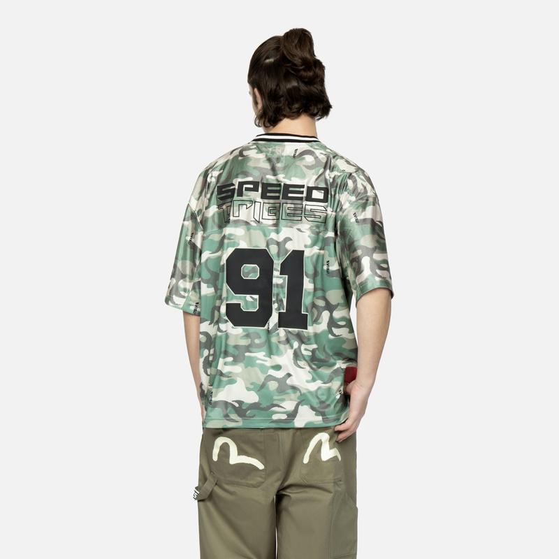 Evisu Мужская повседневная универсальная футболка с коротким рукавом, городская мода, топы 2ESHTM3TS694LFPL