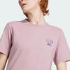 Adidas Originals T Shirts Women's Magical Purple Pink Crew Neck Moderate Straight Fit (Unisex) T-Shirts IN4127