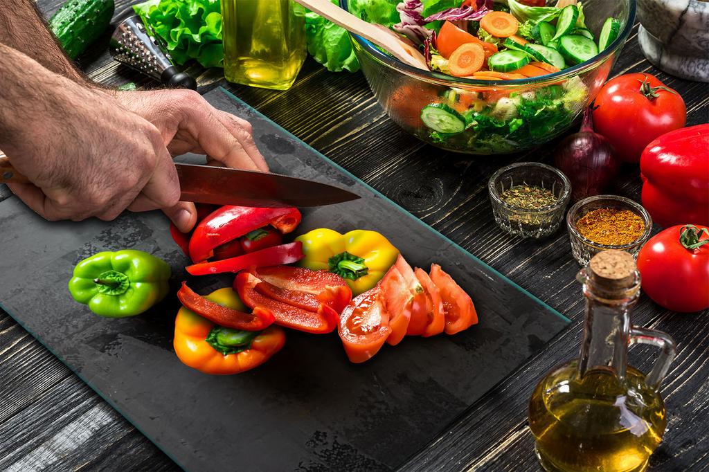 GLASS PLATE CUTTING BOARD 52x40 PEPPER