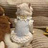 Breathable Pet Lace Skirt Thin Cat Checkered Clothes Casual Style Pet Dog Vest  Summer Season