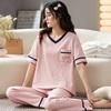 Women's Summer Comfortable Leisure Homewear Suit Sweet Loose Short-sleeved Top + Trousers Can Be Worn Outside Two-piece Set