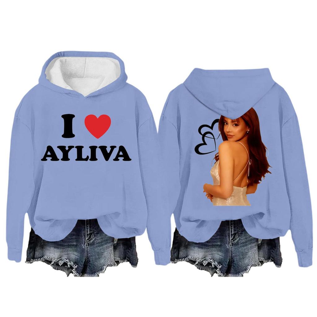 Women's Fashion Casual Long Sleeve Loose Printed Pullover Sports Long Sleeve Hooded Sweatshirt