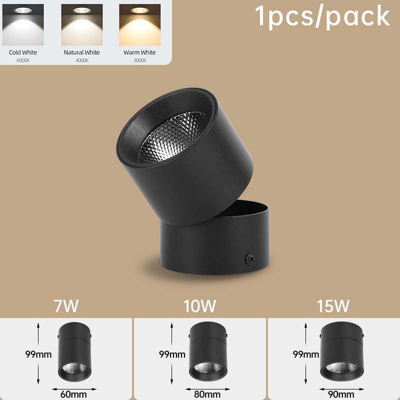 Складной светодиодный светильник, потолочный светильник, точечный светильник, светодиодный светильник 7 Вт, 10 Вт, 15 Вт, светодиодный потолочный светильник для кухни, домашнего декора, накладной монтаж