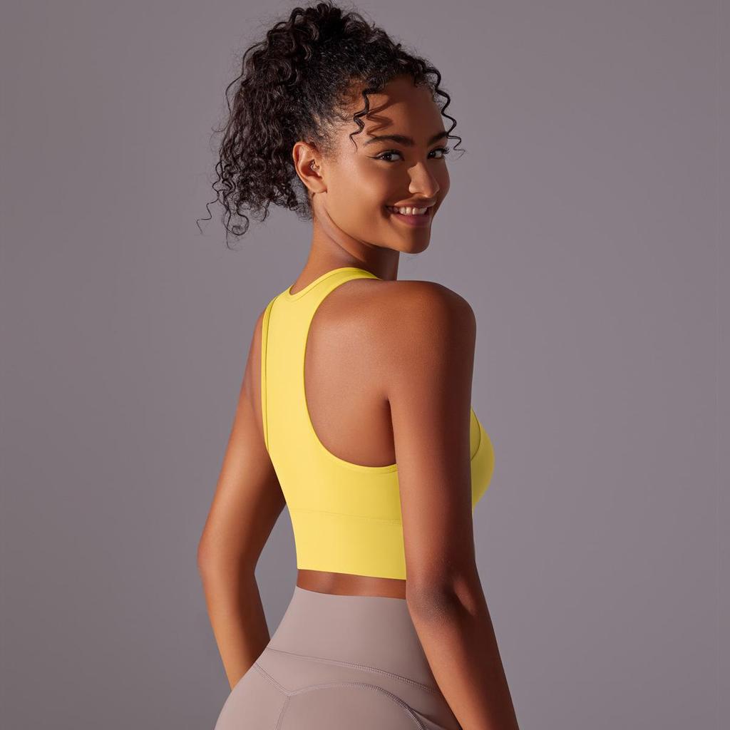 Женский утягивающий спортивный топ-бра - Цельный крой для поддержки изгибов для йоги и фитнеса