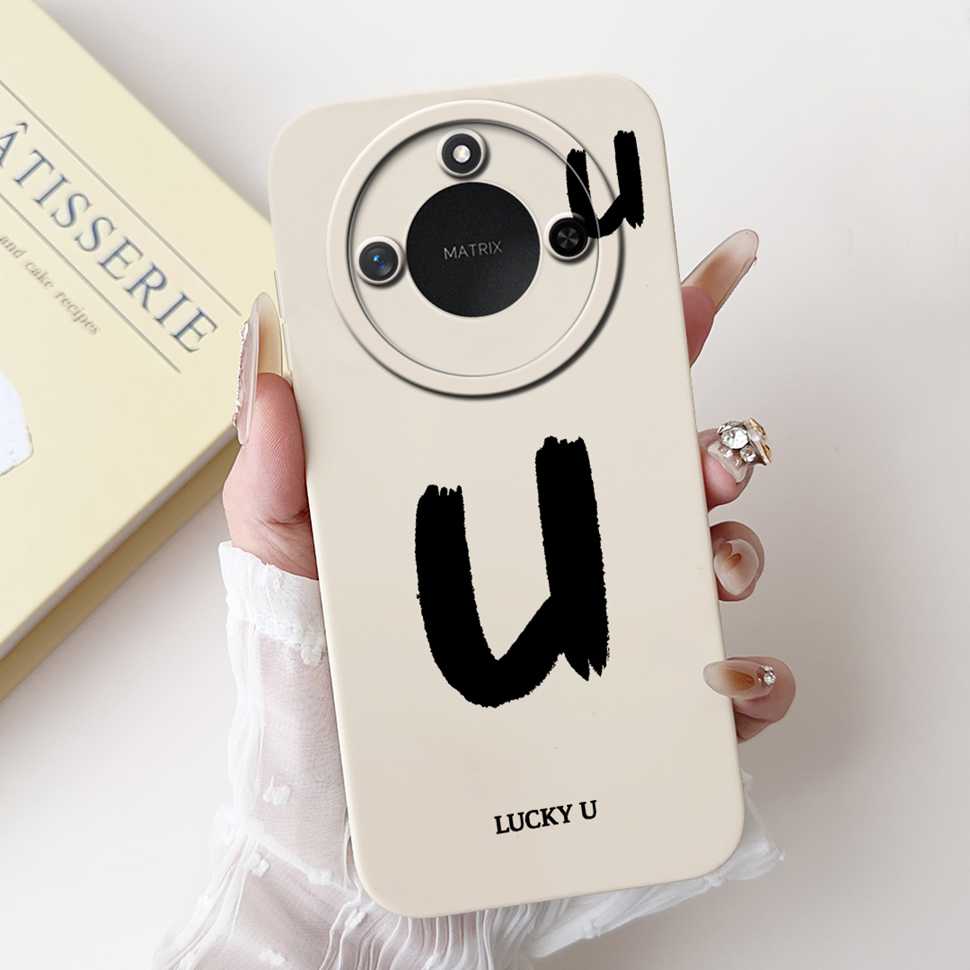 Protective Cases For Huawei Honor X60 5G 6.8"Case Fashion Style Letter A-Z Soft Silicone Cover For Honor x60 X60 BRC-AN00 Bumper