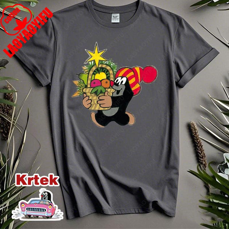 История Кротика Krtek Винтажный Мультфильм Аниме Футболка с Коротким Рукавом Мужская Женская Хлопок Круглый Вырез Повседневная Свободная Смешная Детская Модная Футболка