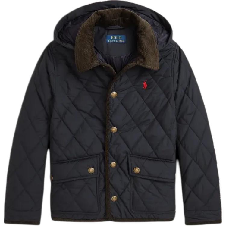 Куртка Polo Ralph Lauren FW24 Вышивка логотипа Принт Однобортная Длинный рукав Детские куртки Черный CWPOOTWY6020322-001