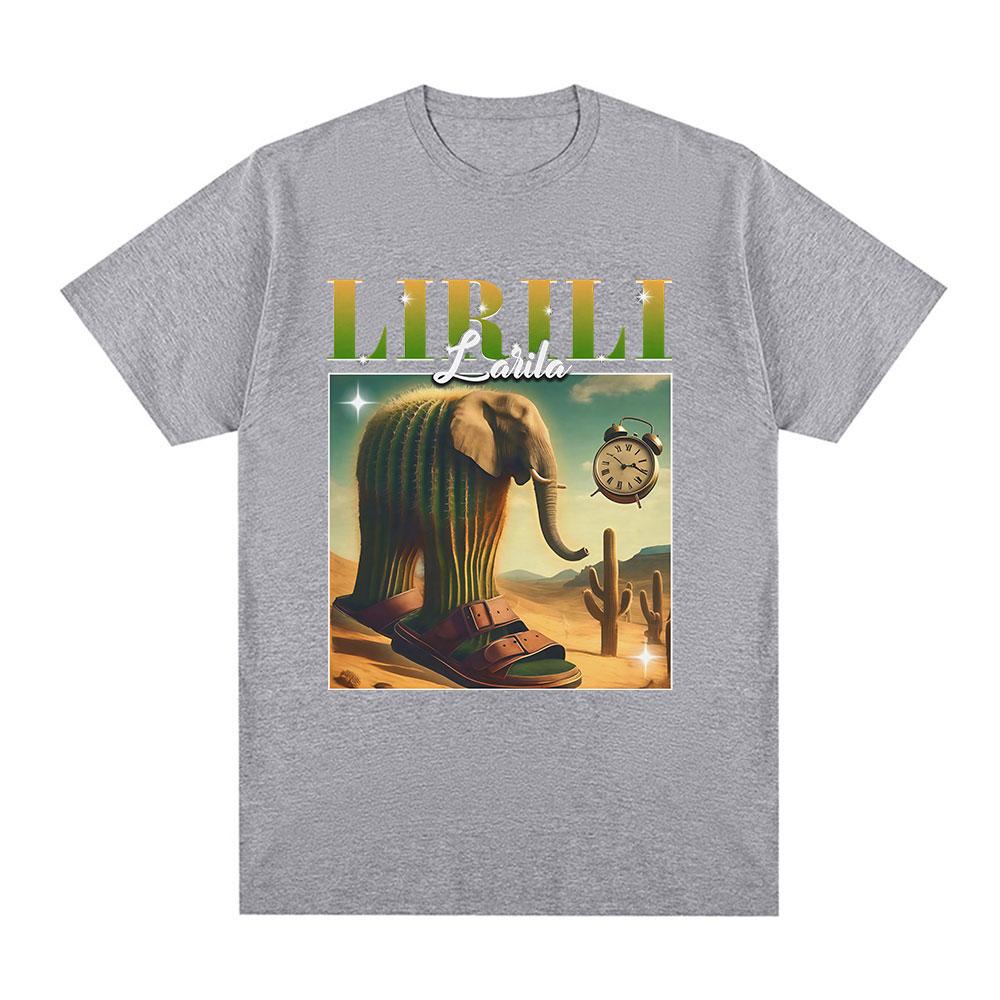 Lirili Larila Funny Italian Brainrot Meme Graphic T Shirt Men's Women Clothing Fashion T Shirts Casual Cotton T-shirt Streetwear