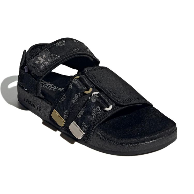 Adidas Originals Adilette 4.0 Casual Low-Top Sports Sandals Unisex Sandals Black GX2185
