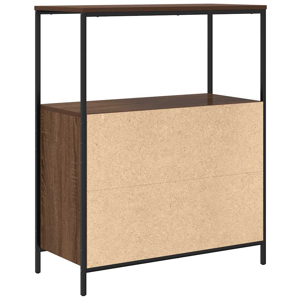 Bathroom Cabinet with Shelves Brown Oak Effect 76.5 x 35 x 95 cm