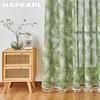 1 шт. NAPEARL полузатемняющие шторы в тропическом стиле с зеленым растительным принтом, небольшие свежие шторы с бахромой для окон, балкона, спальни, гостиной, домашнего декора