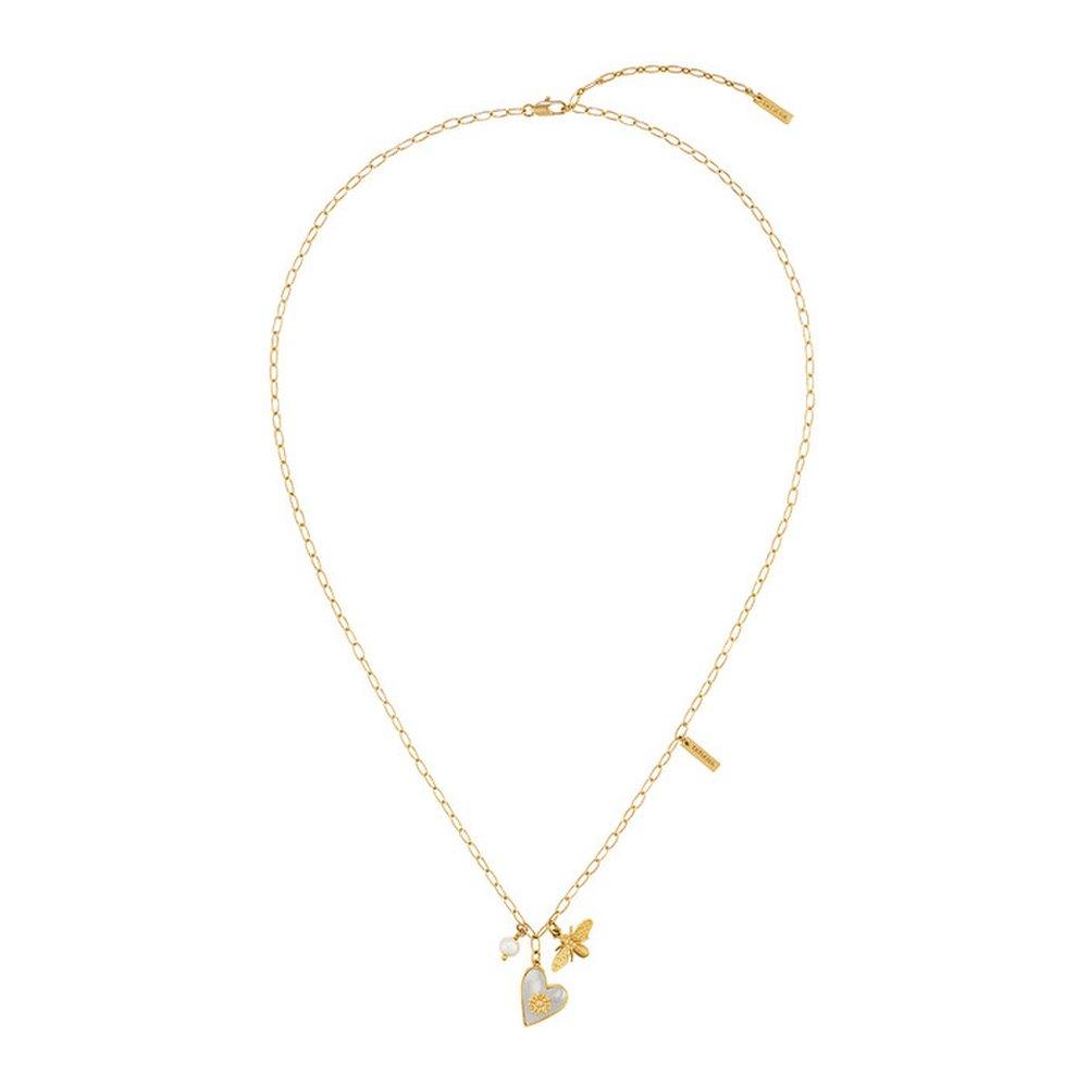 Nacre Flower Heart Necklace_Nz1139 (2Colors)