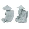 Fisherman Statue Sitting Fishing Old Man Figurine Small Desk Ornament for Cabinet Living Room Office Decoration