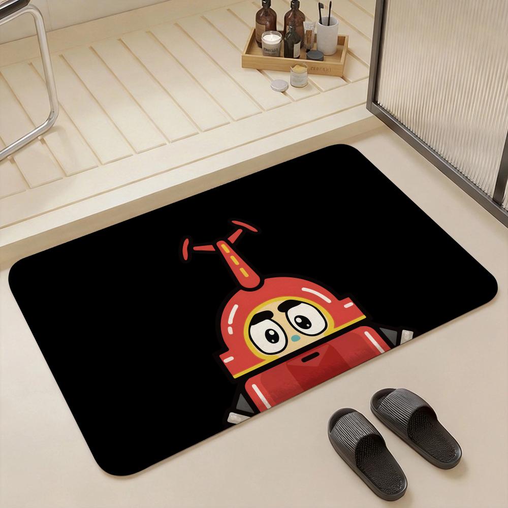 Cartoon R Robo Kabutack Floor Mat Eco Friendly Flannel Doormat Non Slip Odorless Soft Short Plush Indoor Floor Rug