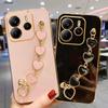 Note14 Pro 5G Роскошный чехол-цепочка с сердечком и покрытием для Xiaomi Redmi Note 14 Pro Plus 4G 5G Мягкая задняя крышка на Note14pro