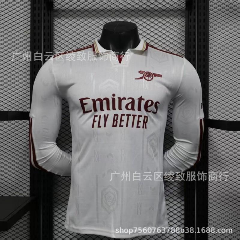 25/26 Arsenal Long Sleeve Soccer Jersey Home Away Third League Champions Fan Training Shirt