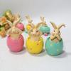 Resin Easter Rabbit Sitting Eggshell Table Ornaments No Hearing No Seeing No Speaking Colorful Bunny Happy Easter Day Home Decor