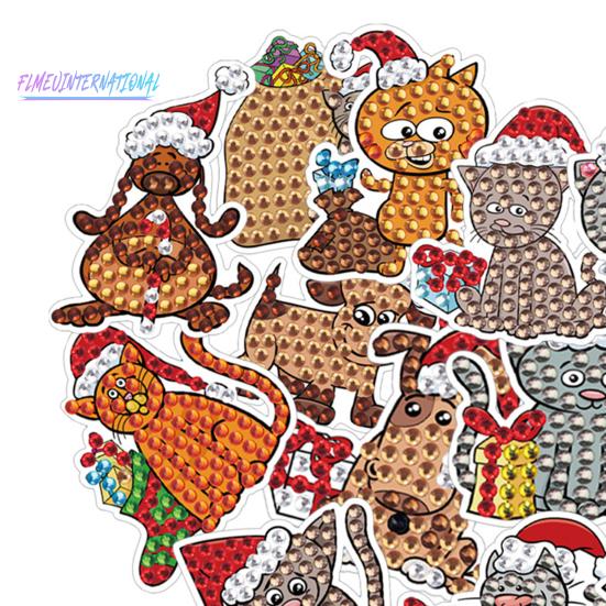 1 комплект, наклейка с алмазной живописью, набор рождественских наклеек «сделай сам», устойчивая к выцветанию наклейка со стразами для детей и взрослых