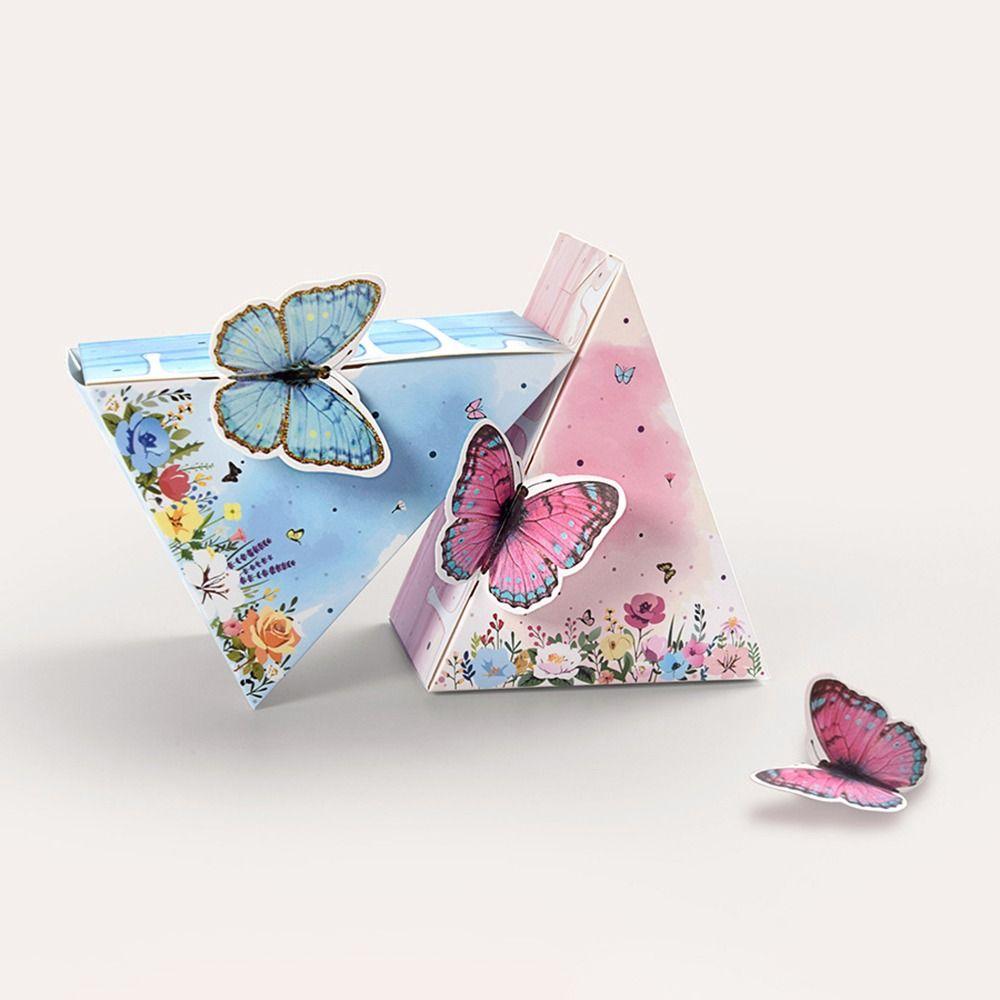 8 ШТ./Набор 3D Бабочки Подарочная Коробка Цветочный Узор Упаковочная Коробка для Подарков Для Конфет Печенья