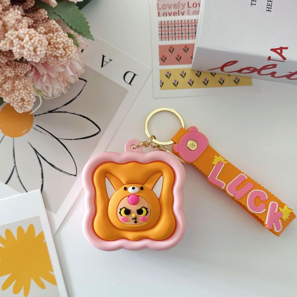 Креативный трехмерный мультяшный кошелек для монет, милый силиконовый маленький квадратный кошелек, мини-брелок, подвеска для студенческого рюкзака, сумка-подарок