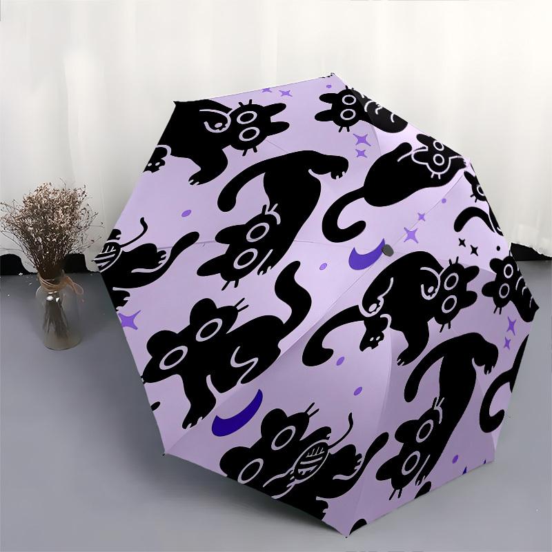 Cats, Purple- Automatic umbrella,Suitable for Men and Women, Travel, Daily Compact Umbrella, Outdoor Accessories,Gifts for Fashion Lovers0904b
