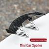 Compact Carbon Fiber Look Rear Spoiler: Punch-Free, Universal Mini Wing