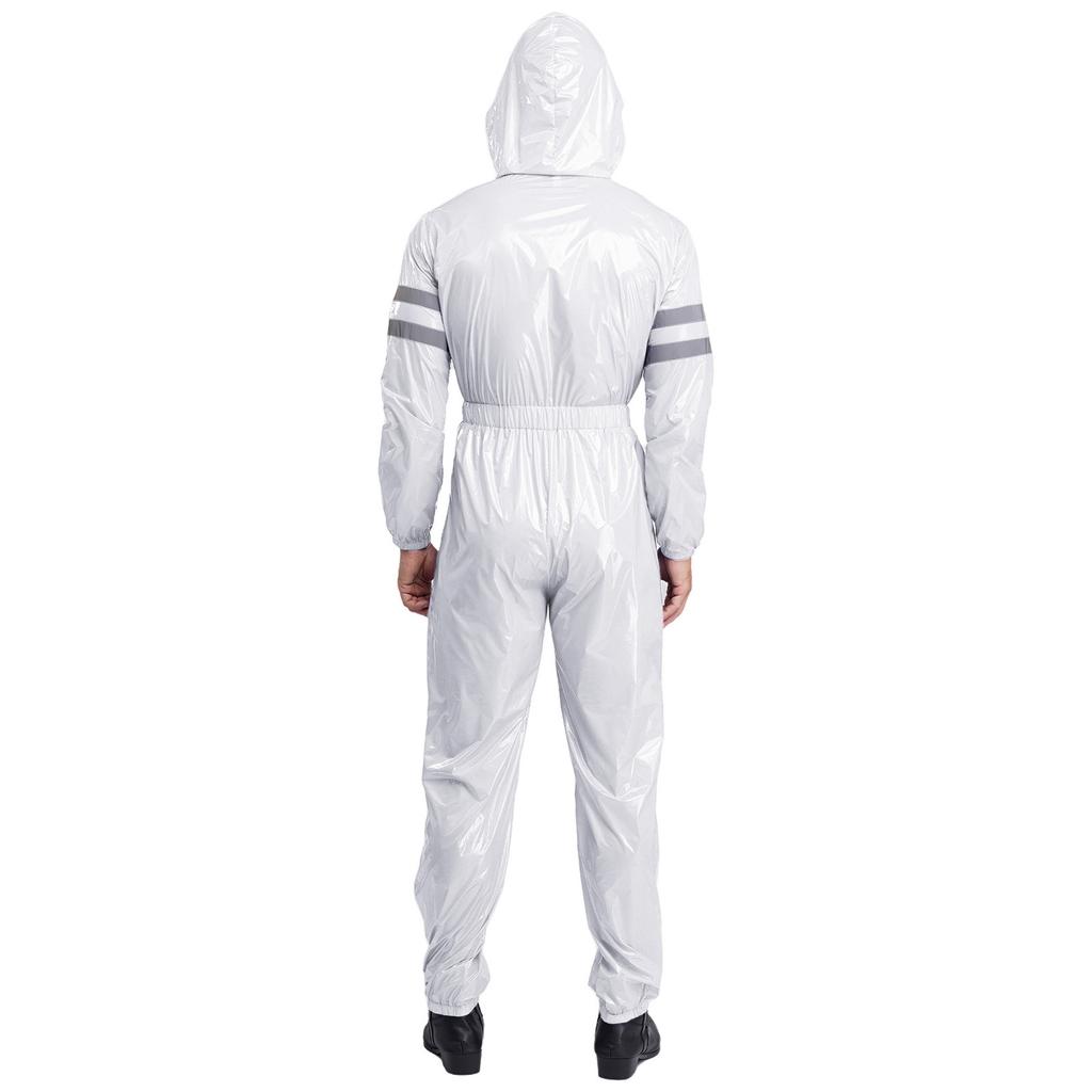 Мужской ВысокоВидимый Светоотражающий Комбинезон Водостойкий На Молнии Спереди Длинный Рукав Эластичная Талия С Капюшоном