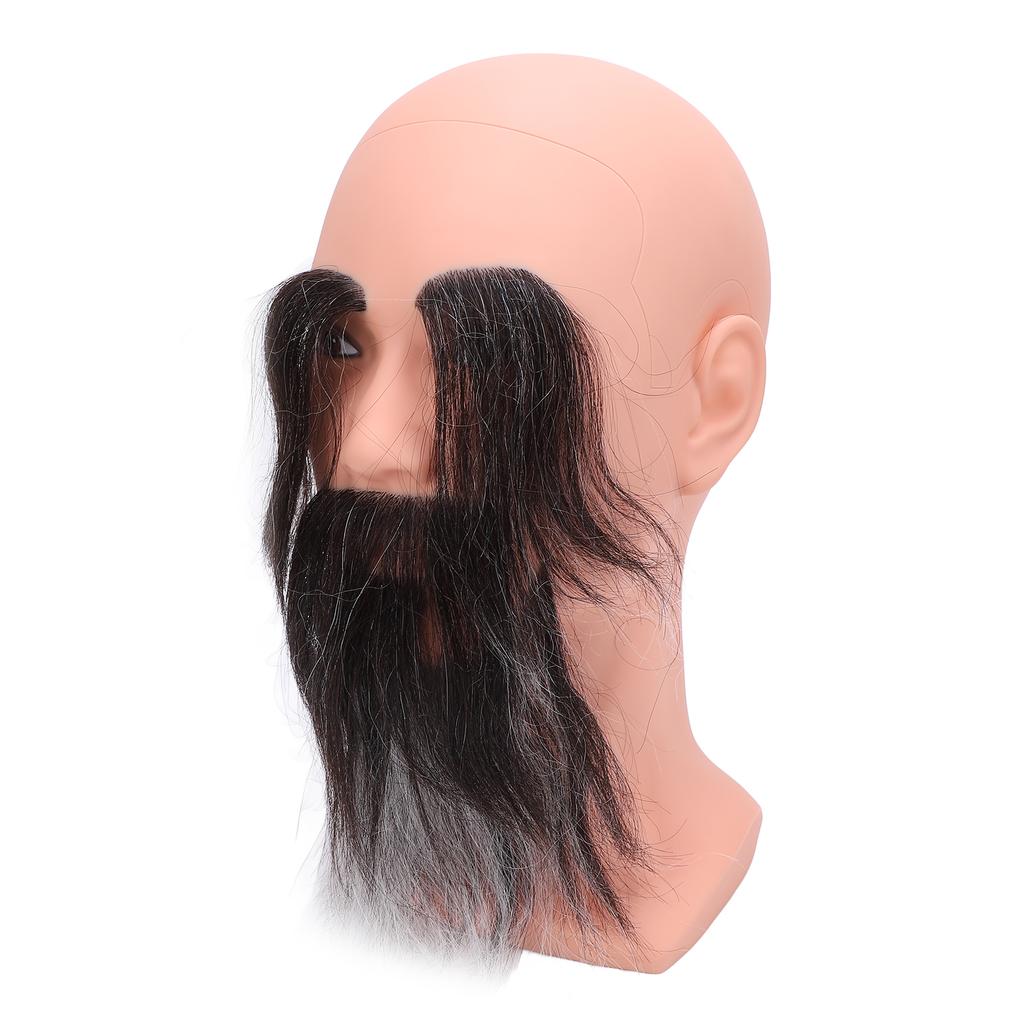 Голова манекена парикмахера с длинной бородой и бровями, многоразовая, из смолы и ПВХ, парикмахерская практика, лысая голова