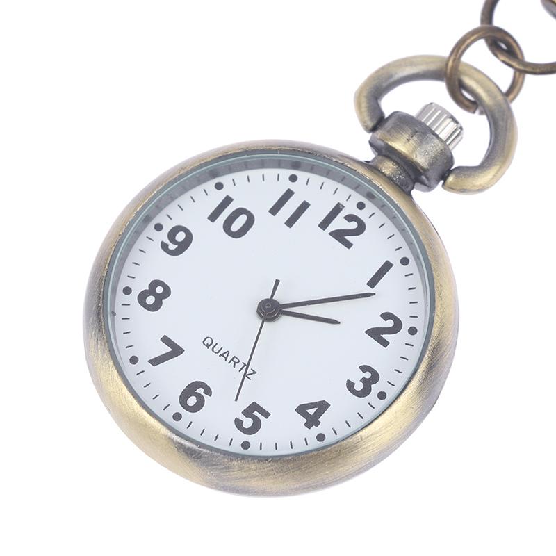 1Pcs Retro Quartz Vintage Pocket Watch Movement Keychain Keyring