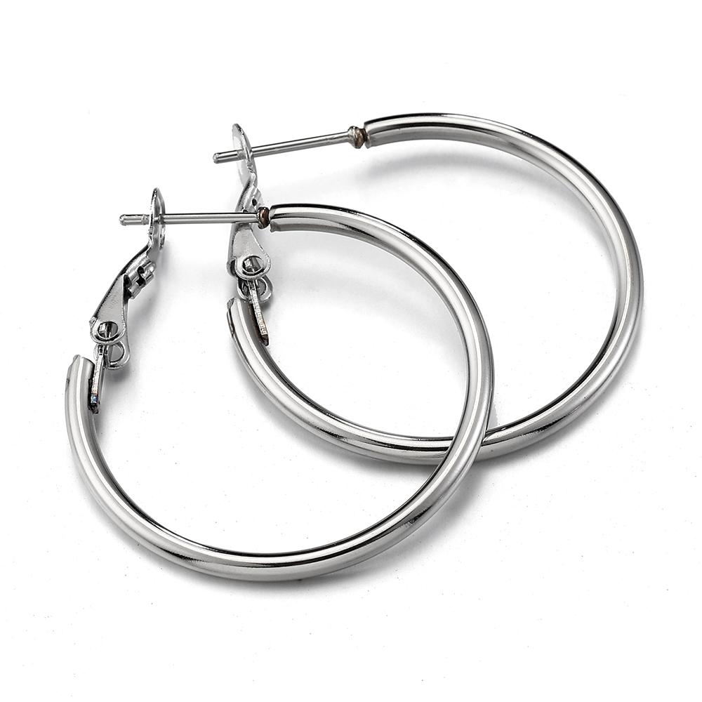 10pcs 2pcs Stainless Steel Round Big Circle Hoop Earring Hoops Gold Color Earring Fashion Women Jewelry Making DIY Accessories