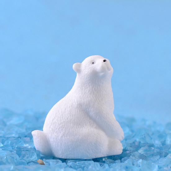 2шт милый белый медведь миниатюрный пейзаж бонсай орнамент настольное украшение подарок