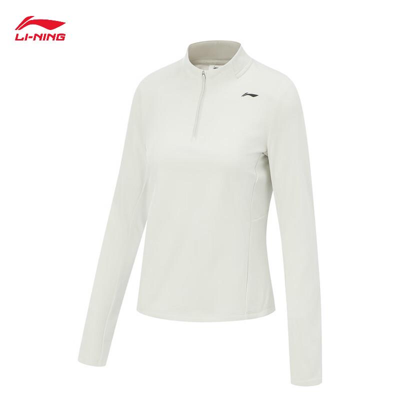 Li-Ning Женский спортивный топ с высоким воротником, длинным рукавом и флисовой подкладкой