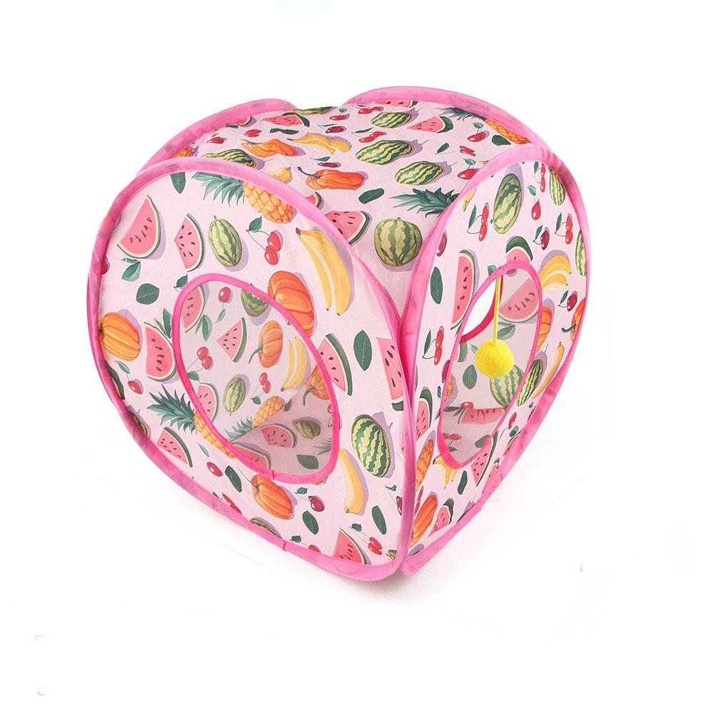 Printed Cat Play Tunnel Foldable Cat Channel Universal Cat Tent Nest Interactive Fun Toy