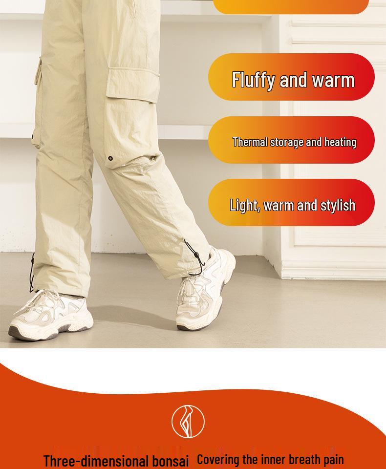 Women's High-End Winter Goose Down Cargo Pants - Windproof Ski Outerwear 2025