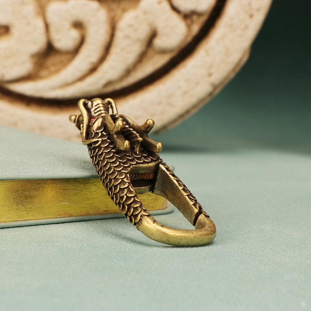 Набор из 2 брелоков для ключей в виде головы дракона Прочные латунные Модные органайзеры для ключей Украшение для сумки Креативные ювелирные компоненты