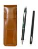 2 шт. в упаковке: тонкий пенал из воловьей кожи, коричневый, с ластиком в форме ручки, черный и с металлическим наконечником, механический карандаш, зеленый ASCMC46B-WZ13SP-G-2