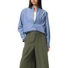 Uniqlo Классическая ретро удобная полосатая модель модная повседневная рубашка с длинным рукавом унисекс рубашки 488789-66