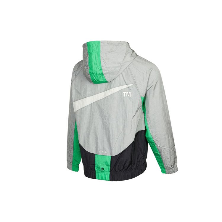 Nike Спортивная одежда Swoosh Color-Block Тканая куртка с капюшоном Мужская верхняя одежда Серый DD5968-077