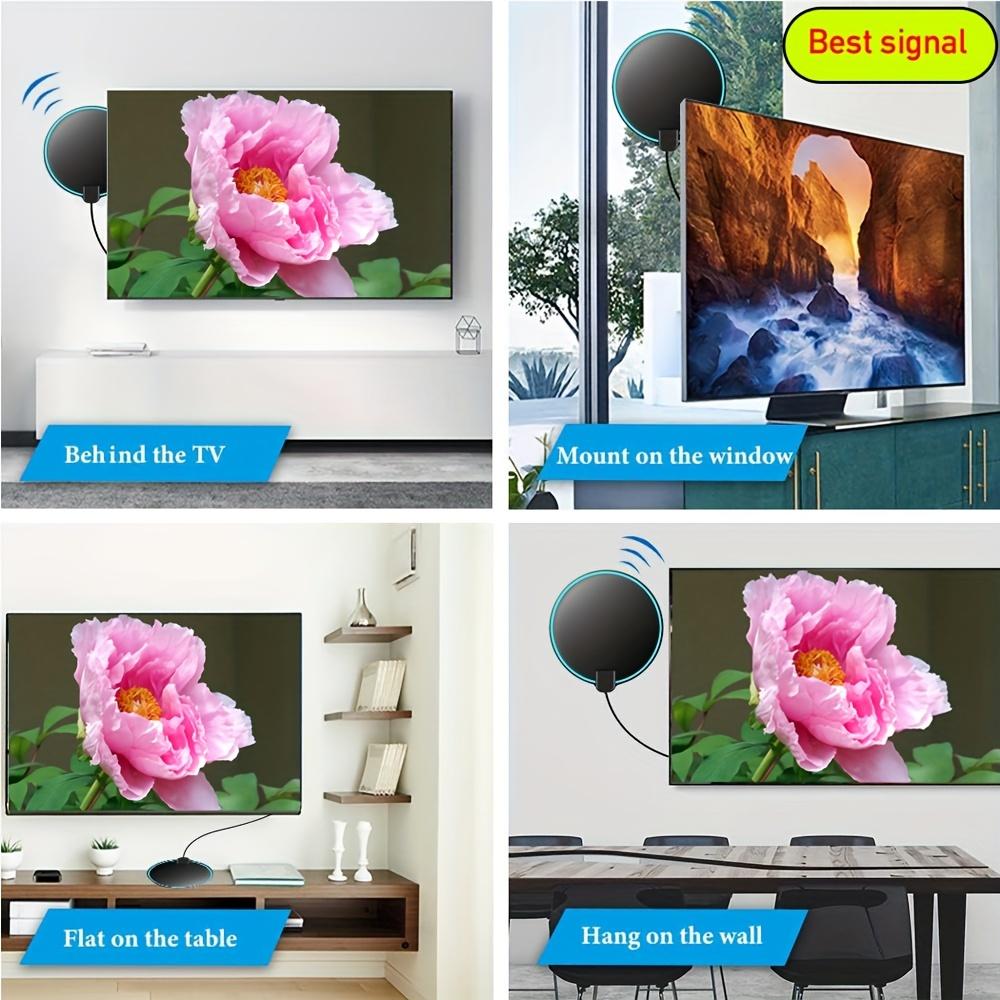 Цифровая HDTV антенна с большим радиусом действия 100 миль для помещений, усиленный усилитель сигнала, поддержка 4K 1080P UHF VHF FM местных каналов с