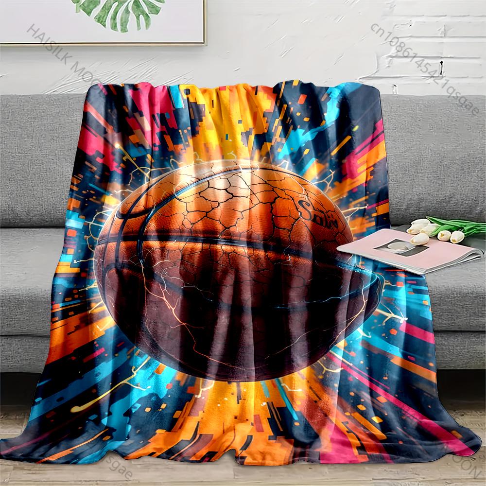 Basketball electric burst background Blanket Suitable for Home Bedroom Sofa Travel Camping Blanket Various Sizes for Gifts