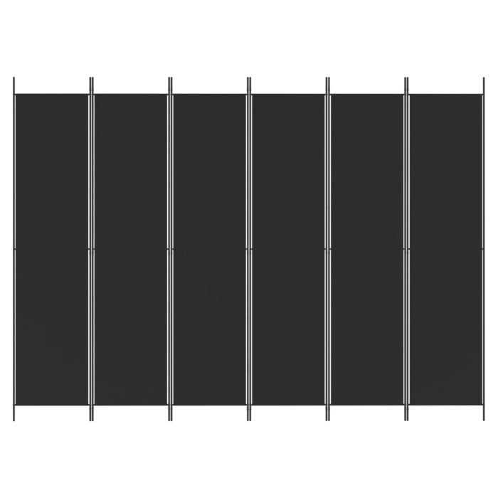 VidaXL Room Divider 6 Panels Folding Room Separator Privacy Screen Partition Living Room Decoration Black 350209