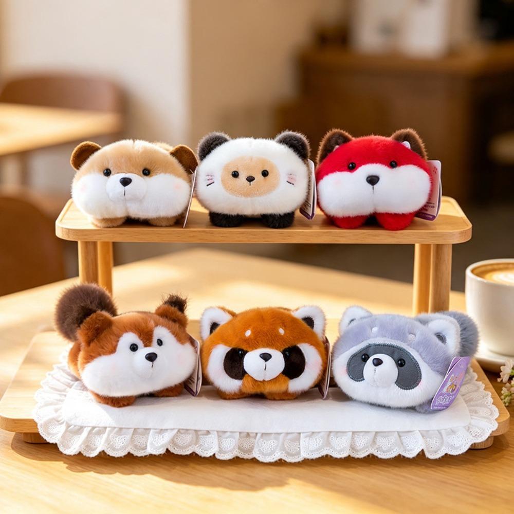 Cartoon Style Plush Doll PP Cotton Raccoon Plush Cute Fridge Magnet Household